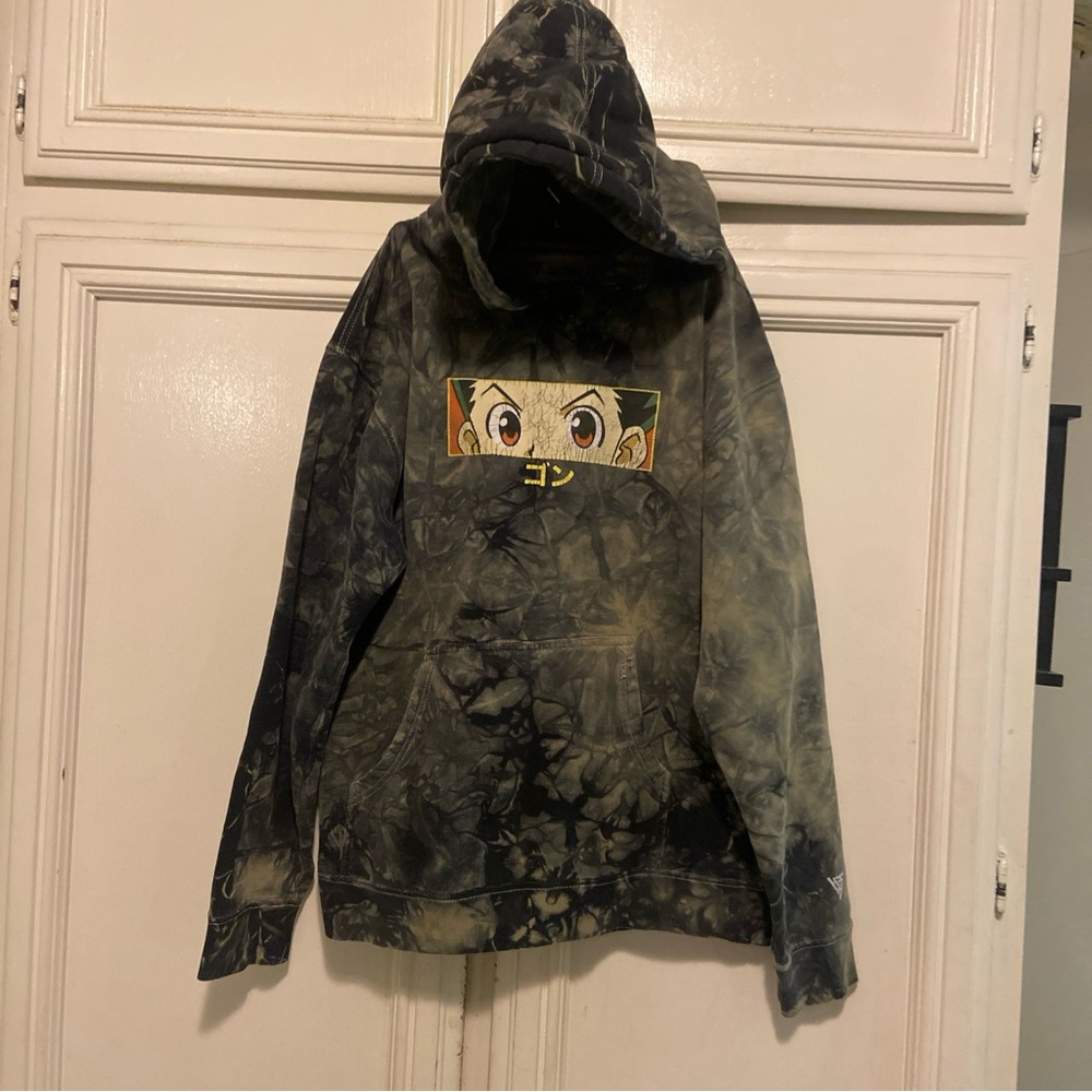 Hypland x Hunter x Hunter Gon Eyes Anime Manga Tie Dye Hoodie Green Size Medium